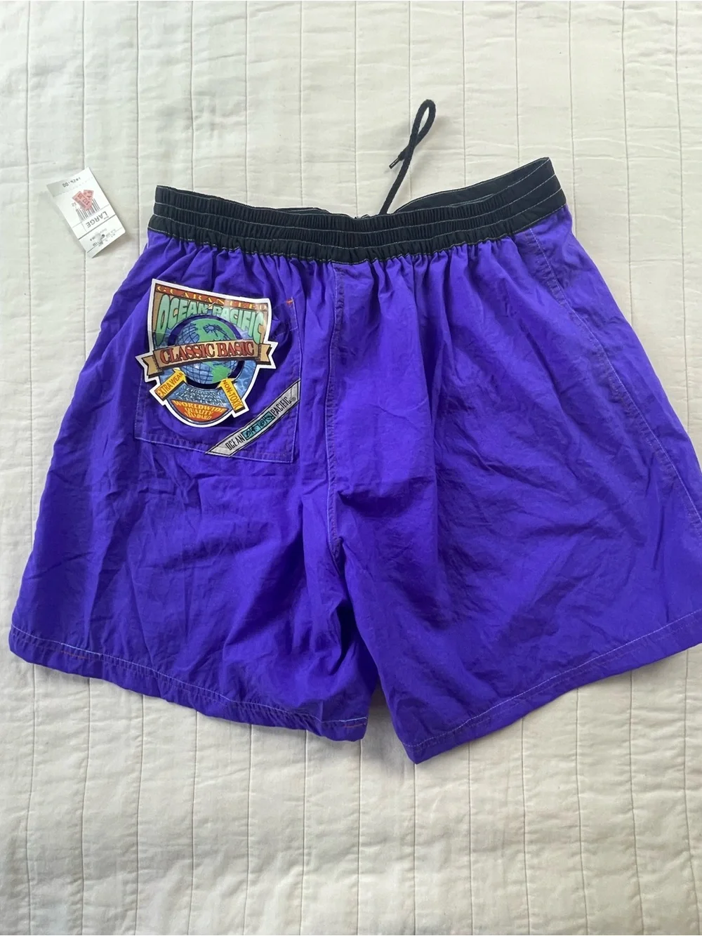 Vintage 90s Ocean Pacific OP Deadstock NWT Purple Swim Trunks Large